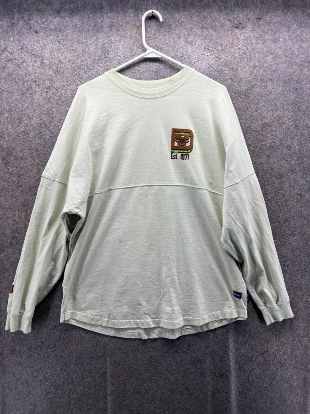 Disney Shirt Womens Large Green Walt Disney World Spirit Jersey Long Sleeve Top